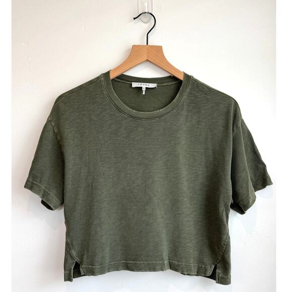 Frame Denim Tops - Frame Denim Oversized Crop Tee Organic Pima Cotton Size XS